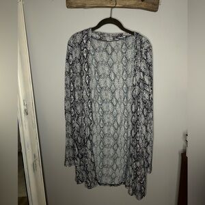 Zenana Snake Print Lightweight Cardigan